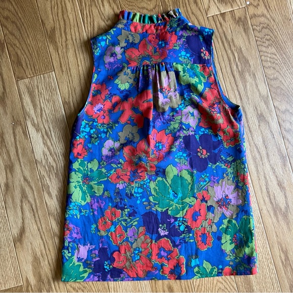 J Crew Blue Floral Sleeveless size 0 - Picture 6 of 7